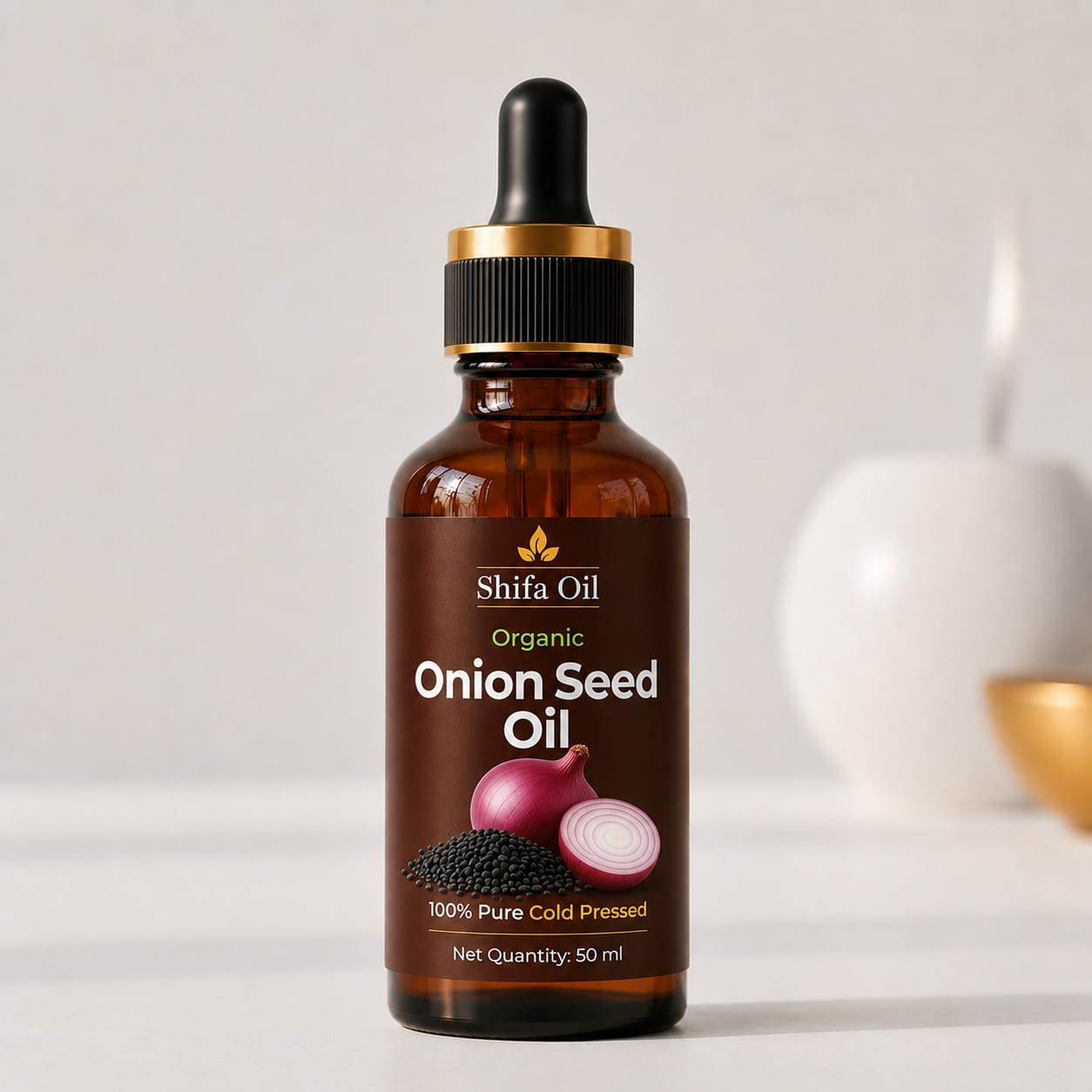 Organic Onion Seed Oil (50ml) - 100% Pure Cold Pressed